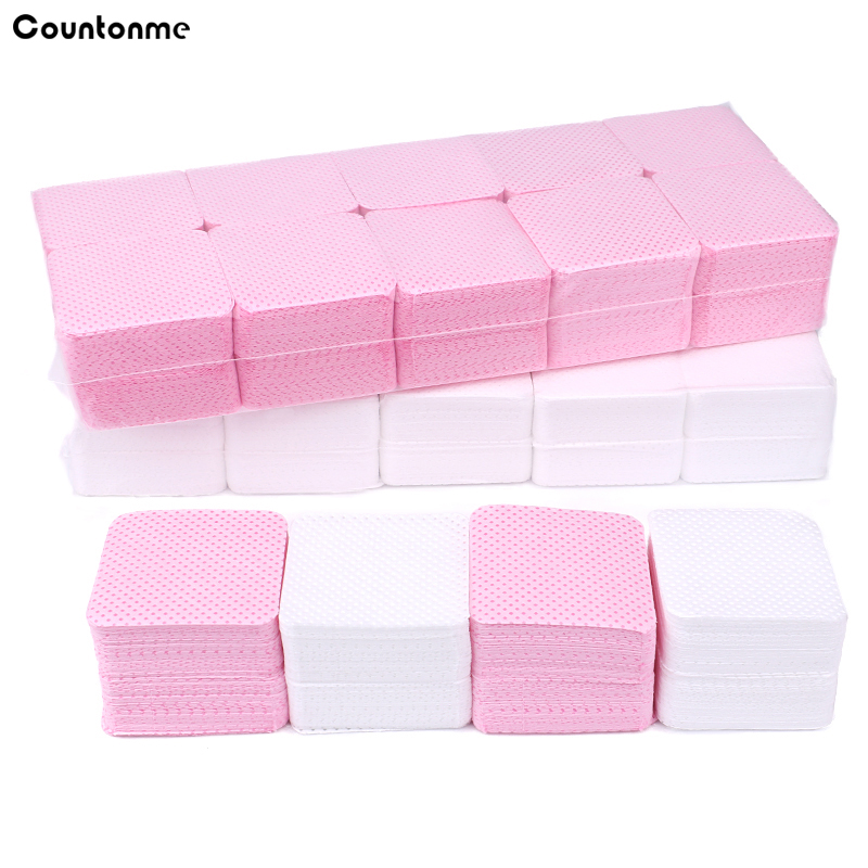 Nail Art Pink - 1000枚入り コットン製 ネイルポリッシュリムーバー ナプキンワイプ 糸くずの出ないクリーナーペーパーパッド 白