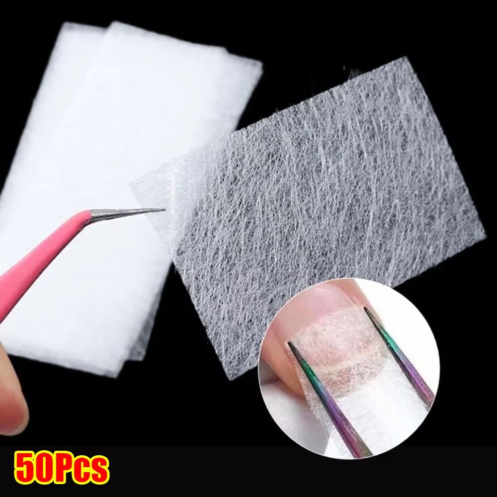 Nail Extension Form - 50枚入り耐久性のある不織布シルクファイバーグラスネイルエクステンションマニキュア用アクリルフォームラップUVジェルフレンチ8x4cmグラスファイバーペーパー