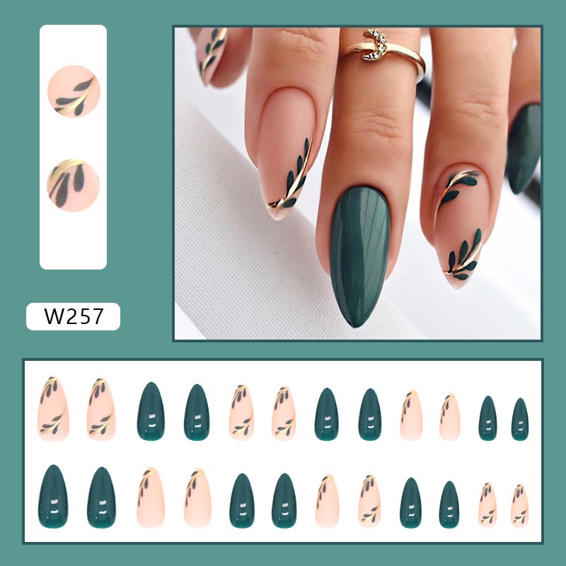 24 ピース/セットミディアムレングスアーモンドプレス爪ウェ - Nail Art Pink のレビューと価格