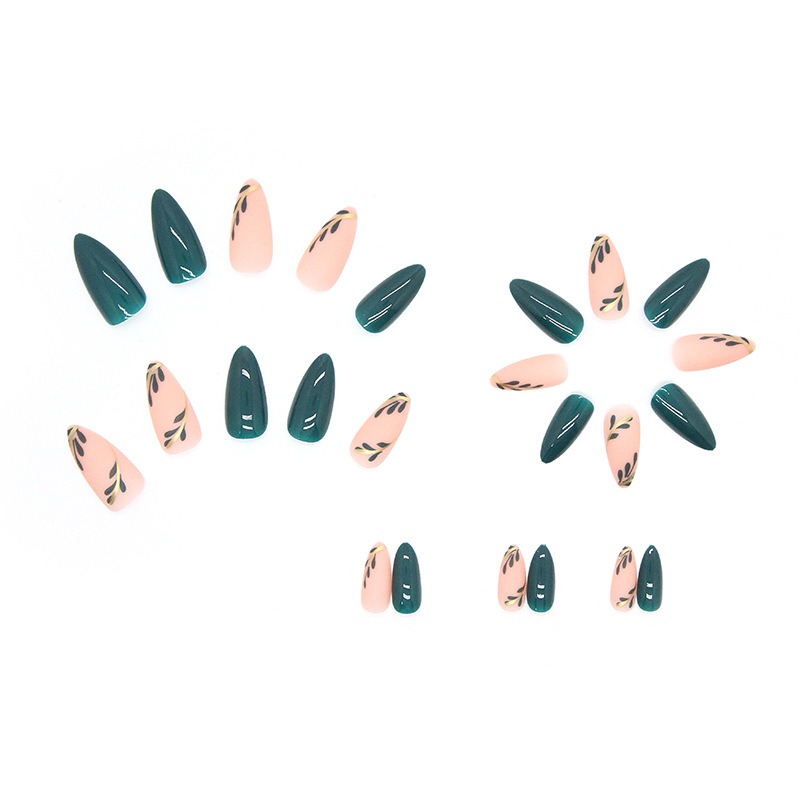 24 ピース/セットミディアムレングスアーモンドプレス爪ウェ - Nail Art Pink のレビューと価格