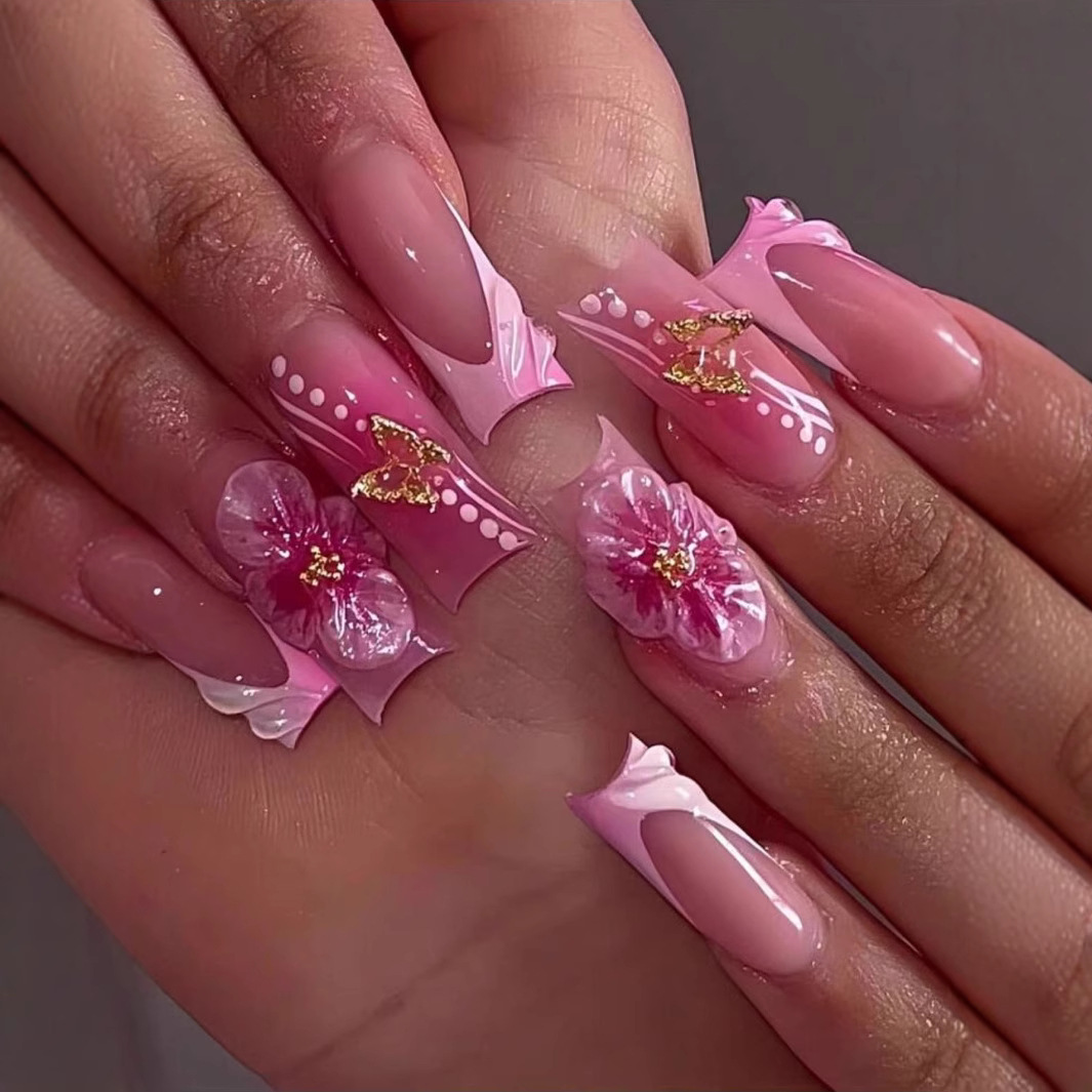 24枚入りウェアラブルスクエアプレスオンネイルサマースウィー - Nail Art Gliter のレビューと価格
