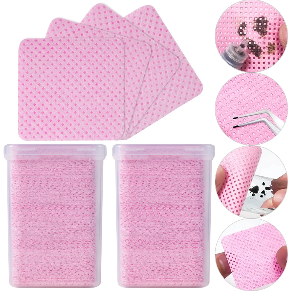 200枚入り ピンクの糸くずの出ないネイルポリッシュリムーバ - Nail Art Pink のレビューと価格