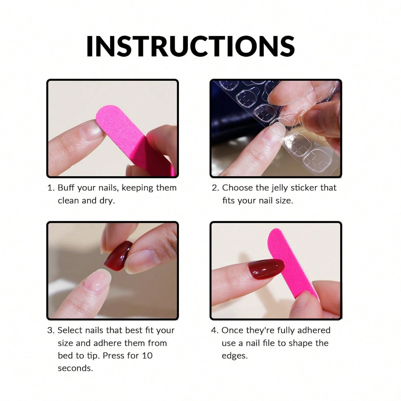 10個入りミディアムアーモンドヌードピンク手描きチェリーネイ - Nail Art Pink のレビューと価格