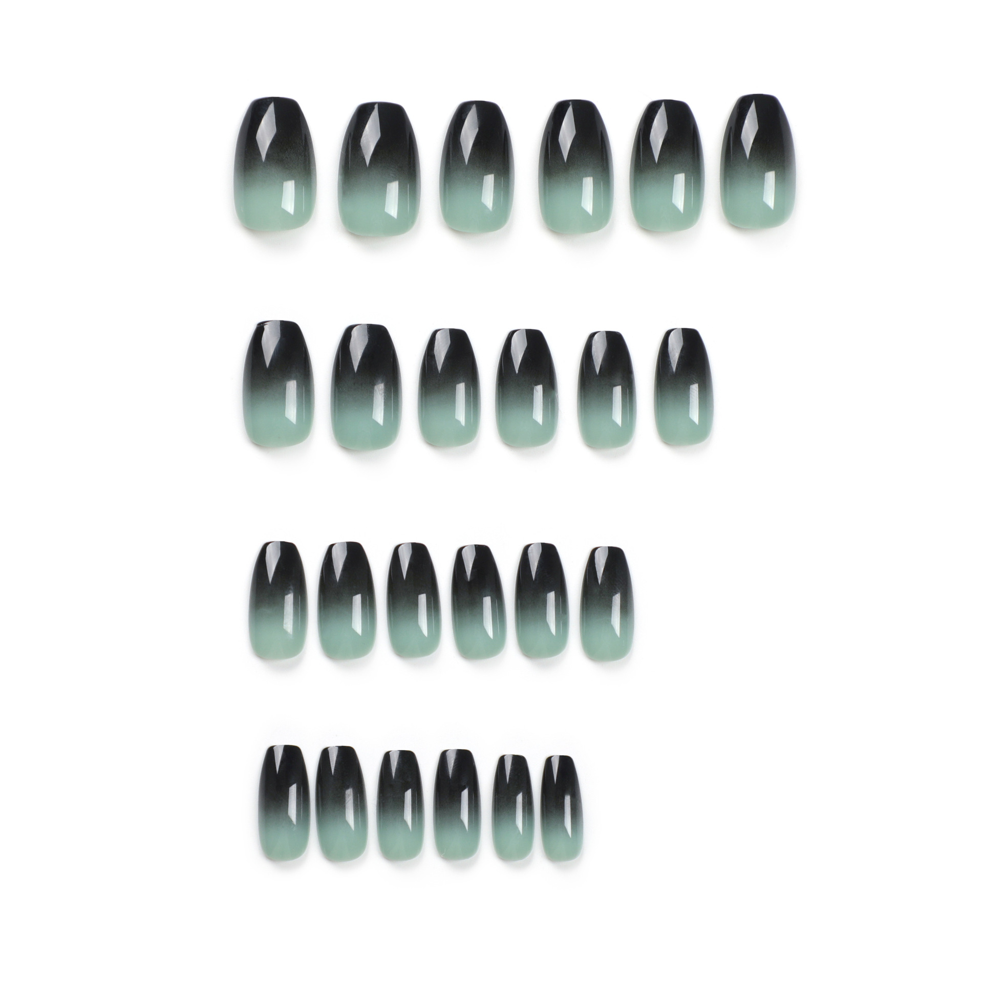 24pc プレスオンネイルブラックグラデーションバレエ付け爪 - Nail Art Pink のレビューと価格