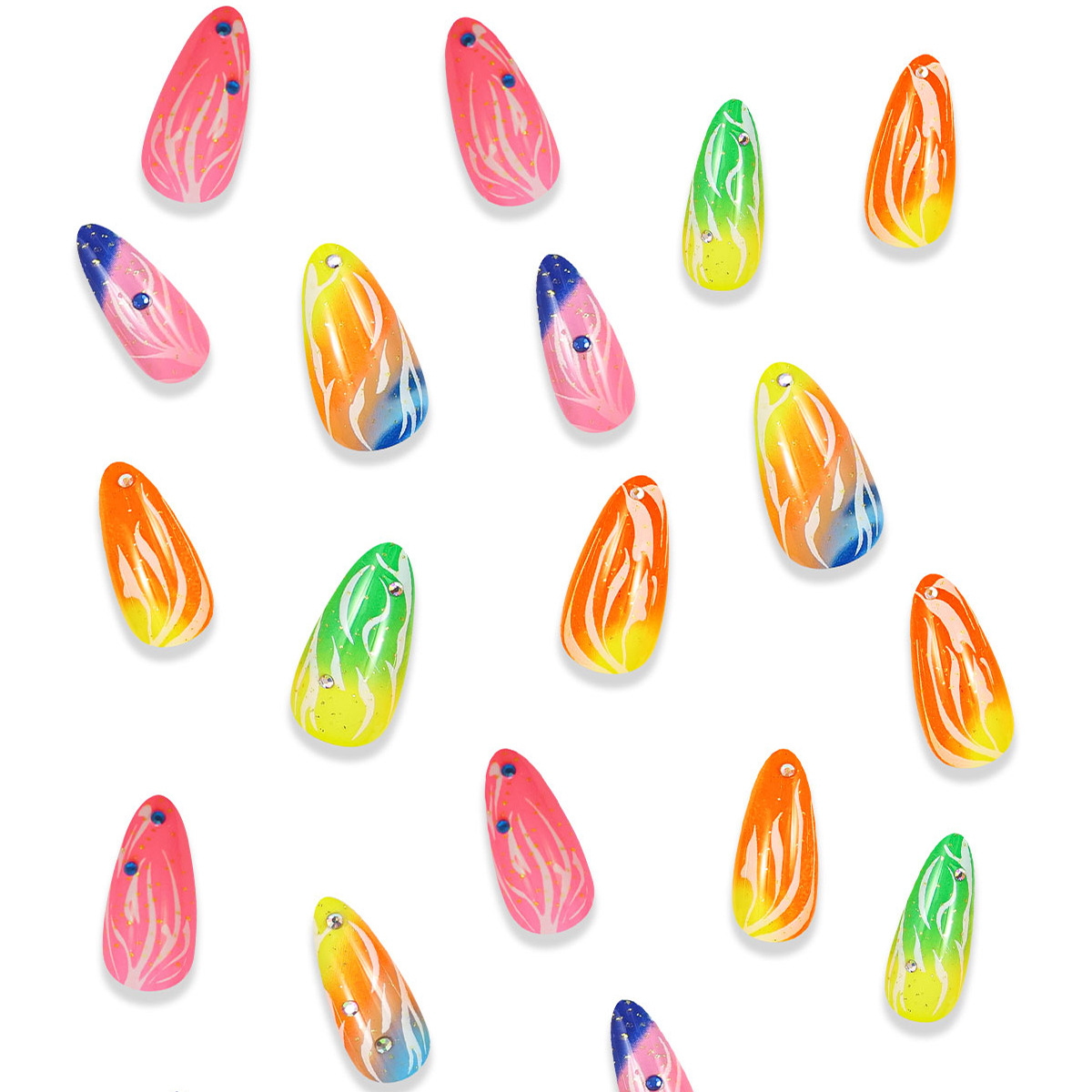 スネークネイルとラインストーン,スティレット,グリーン,キラ - Nail Art Gliter のレビューと価格