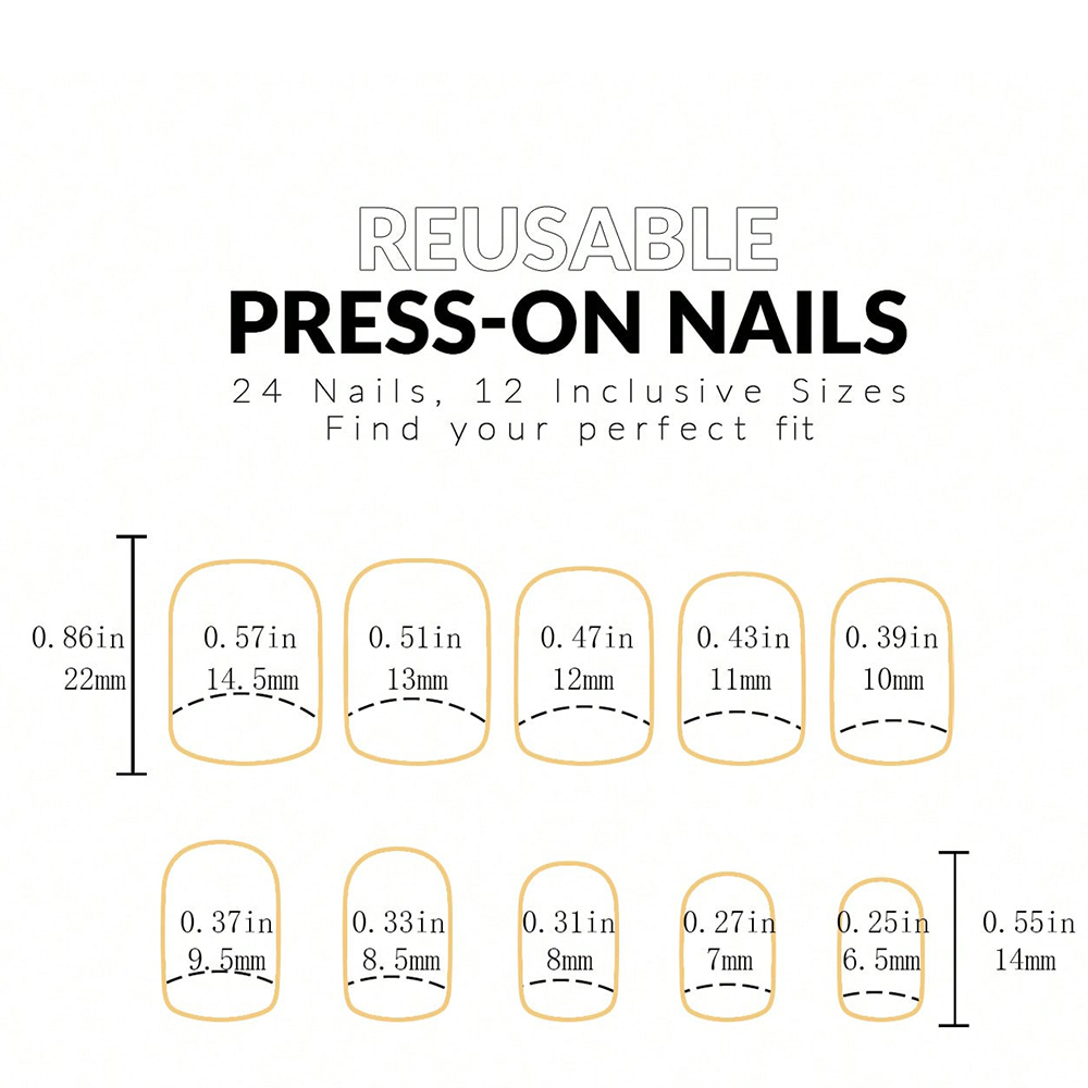 ARTAUG 24 個ミディアムプレスオンネイルスクエアブラ - Nail Art Pink のレビューと価格