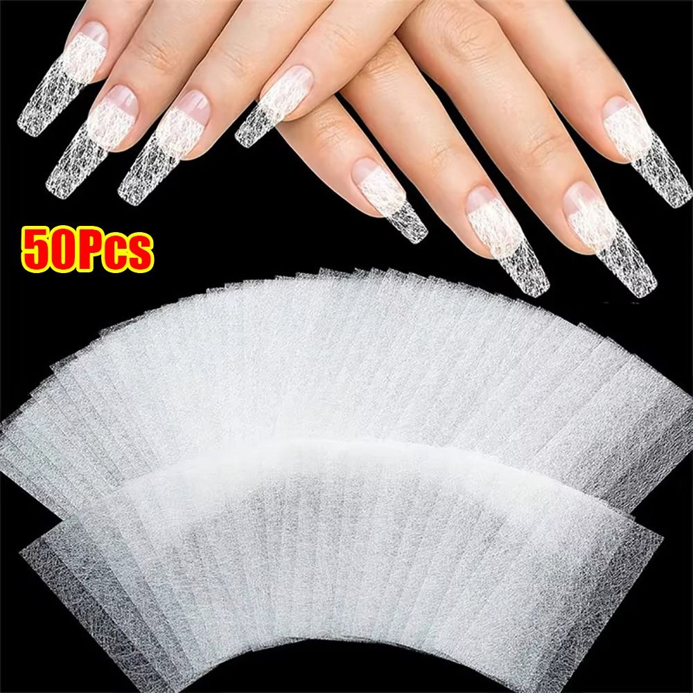 50 個の耐久性のある不織布シルクグラスファイバーネイルエク - Nail Extension Form のレビューと価格