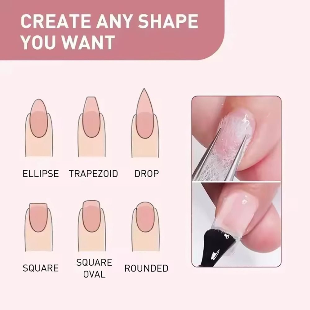 50 個の耐久性のある不織布シルクグラスファイバーネイルエク - Nail Extension Form のレビューと価格