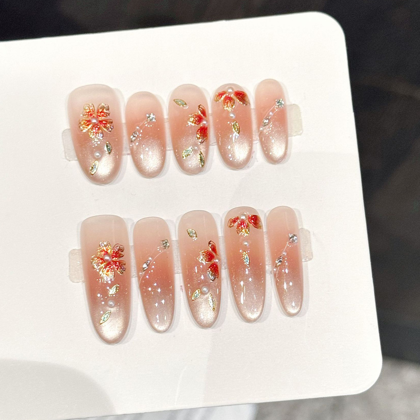 10個入り ハンドメイド付け爪 ネイルチップ ヌードピンクグ - Nail Art Pink のレビューと価格